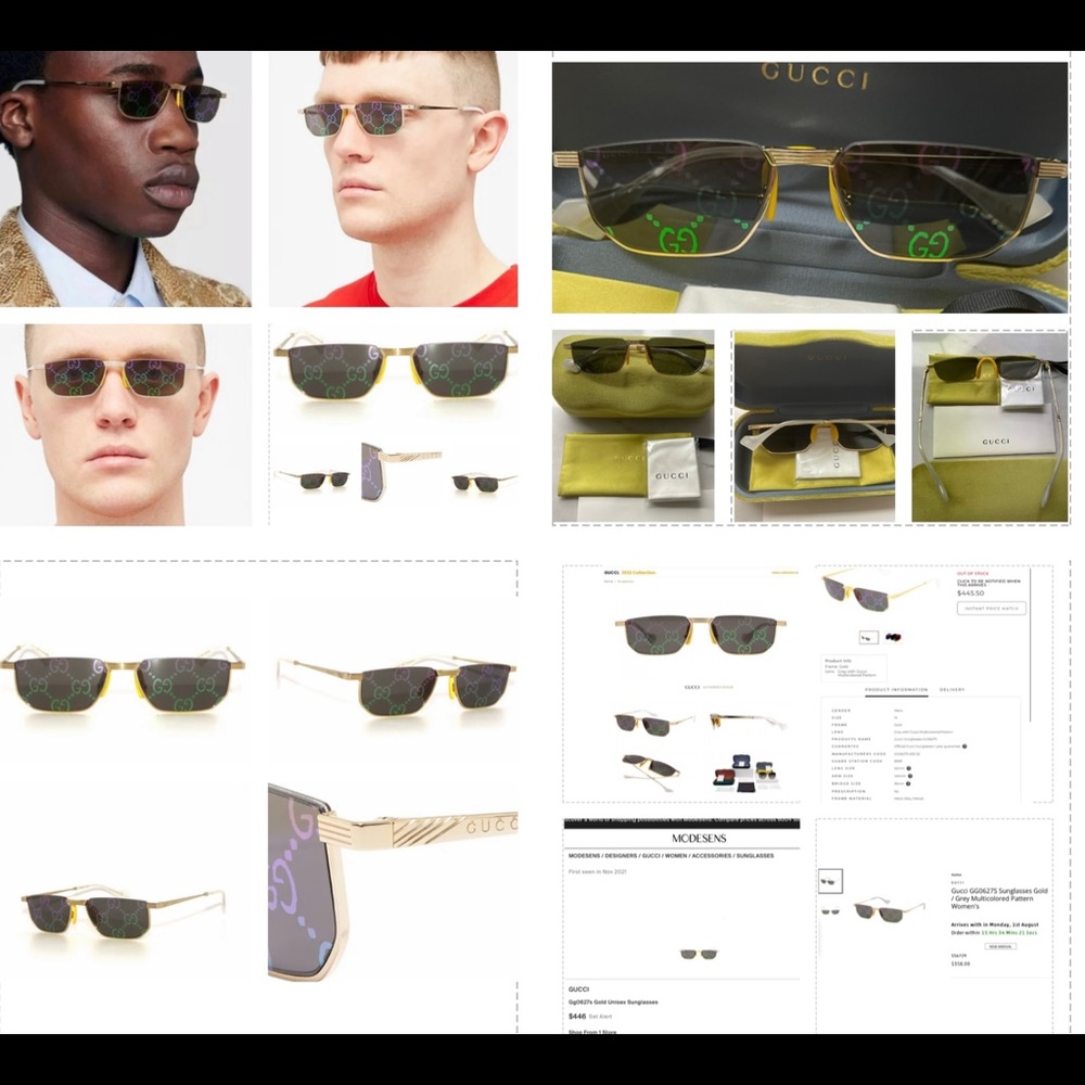 UNISEX GUCCI MIRRORED RAINBOW GG LOGO AS SEEN AT THE GRAMMYS ON BILLIE EILISH - Picture 5 of 16